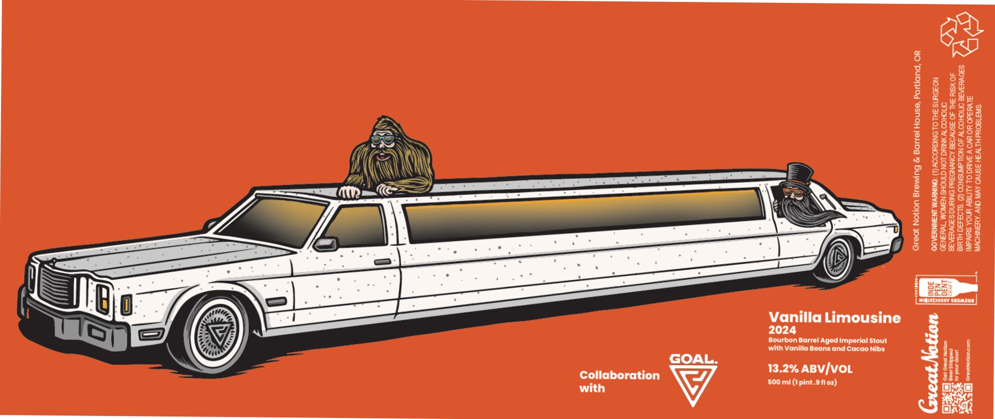 Vanilla Limousine by Great Notion Brewing & Barrel House - beer label