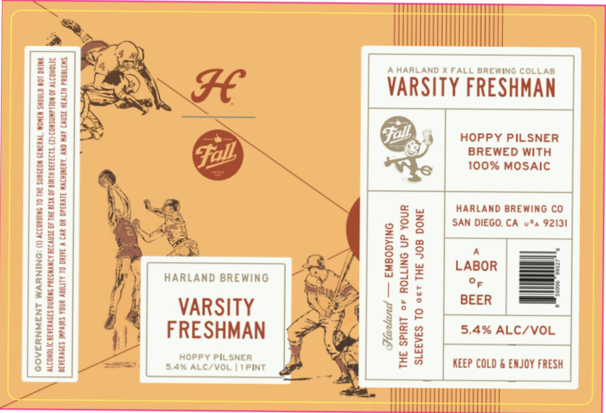 Varsity Freshman by Harland Brewing - beer label