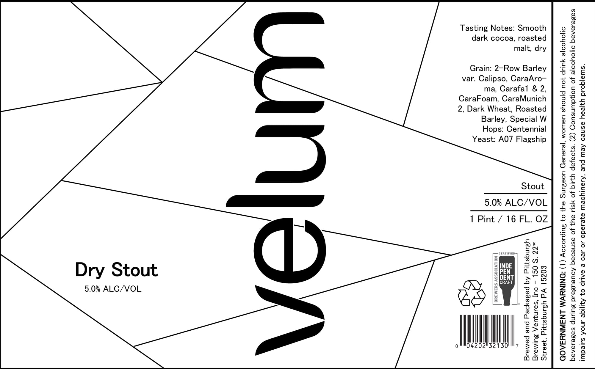 Velum by Independent Brewing Company - beer label