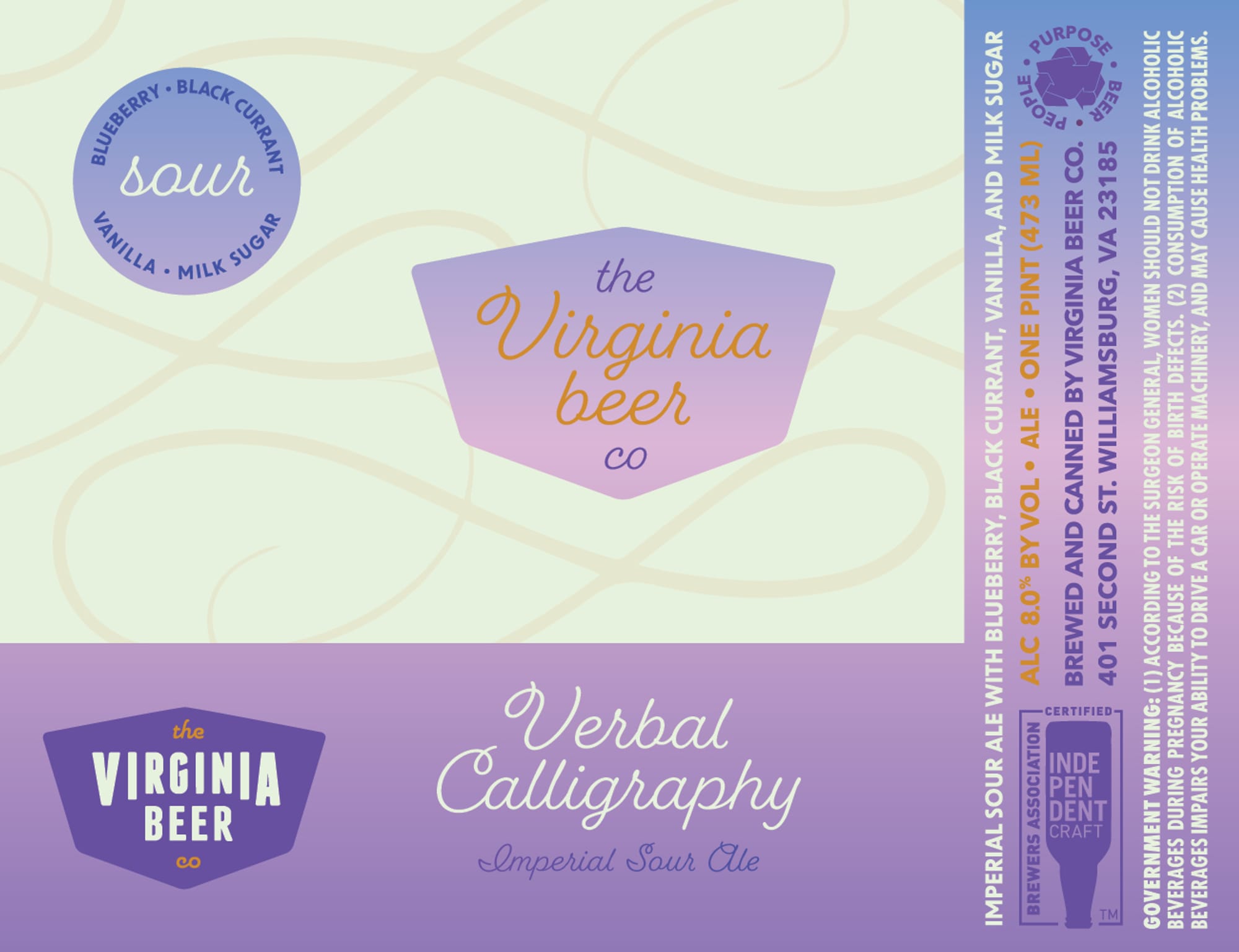 Verbal Calligraphy by The Virginia Beer Co. - beer label