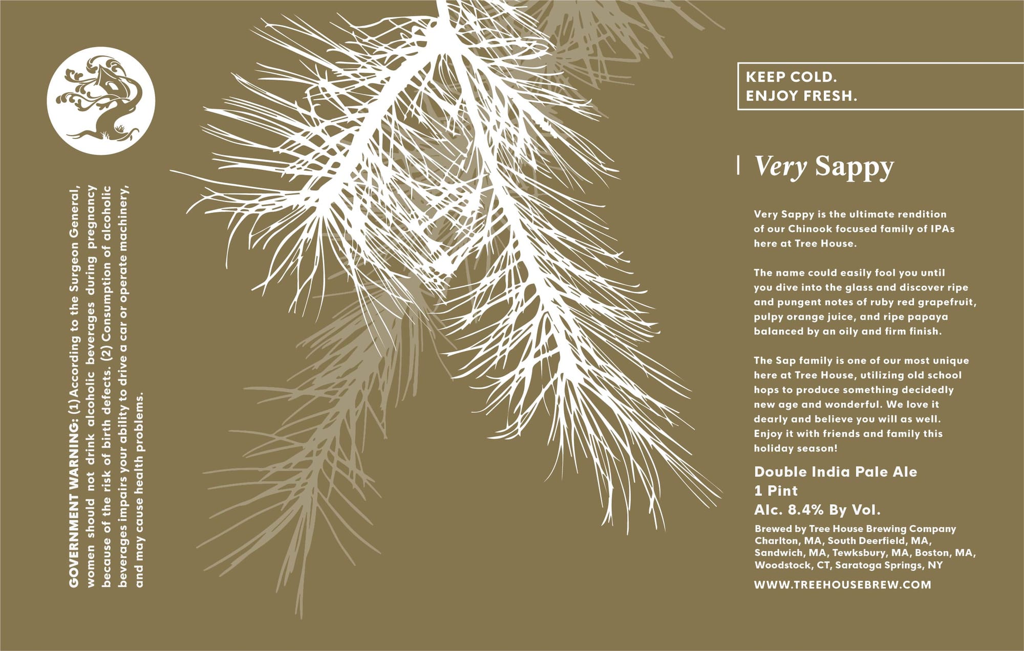 Very Sappy by Tree House Brewing Company - beer label