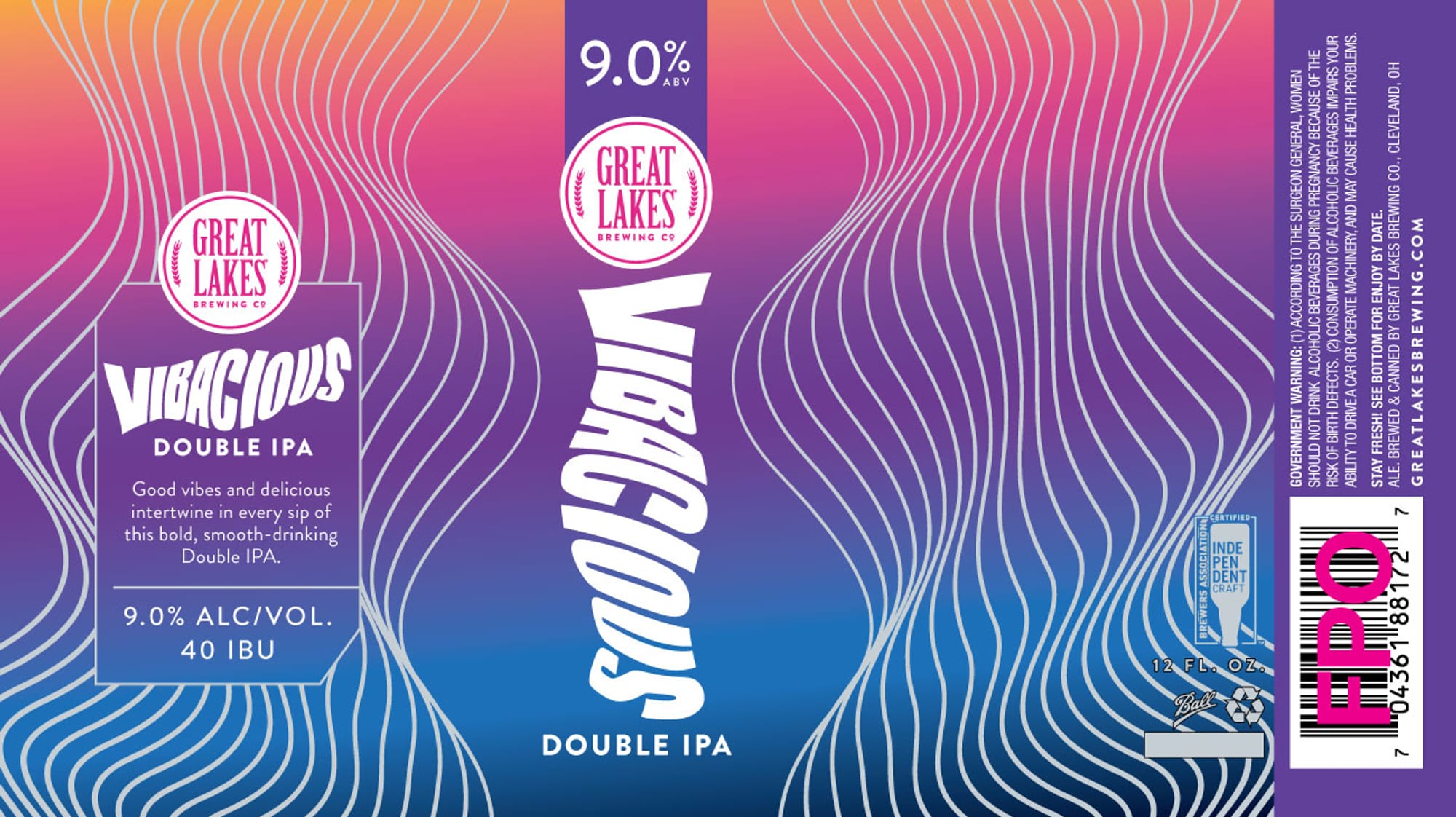 Vibracious Double IPA by Great Lakes Brewing Co. - beer label