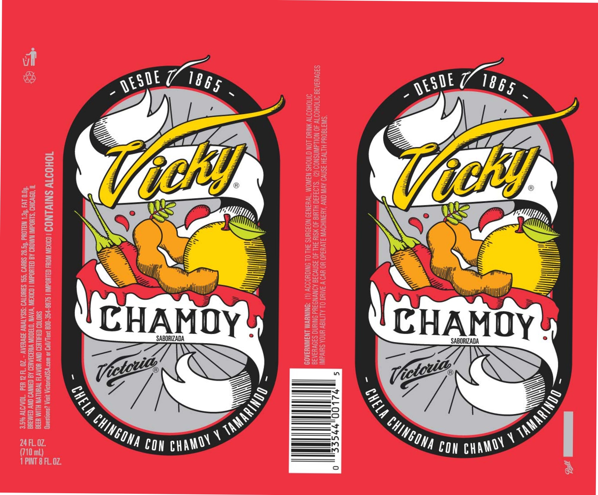 Victoria Vicky Chamoy Sabordita by Grupo Modelo - beer label