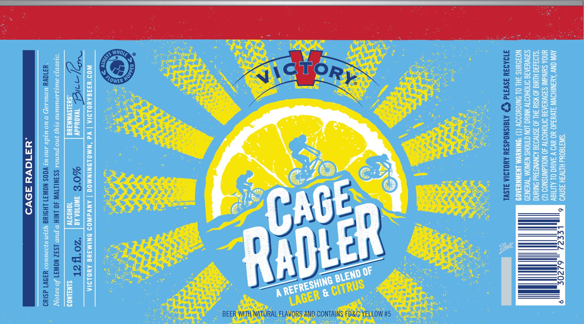 Cage Radler by Victory Brewing Company - beer label