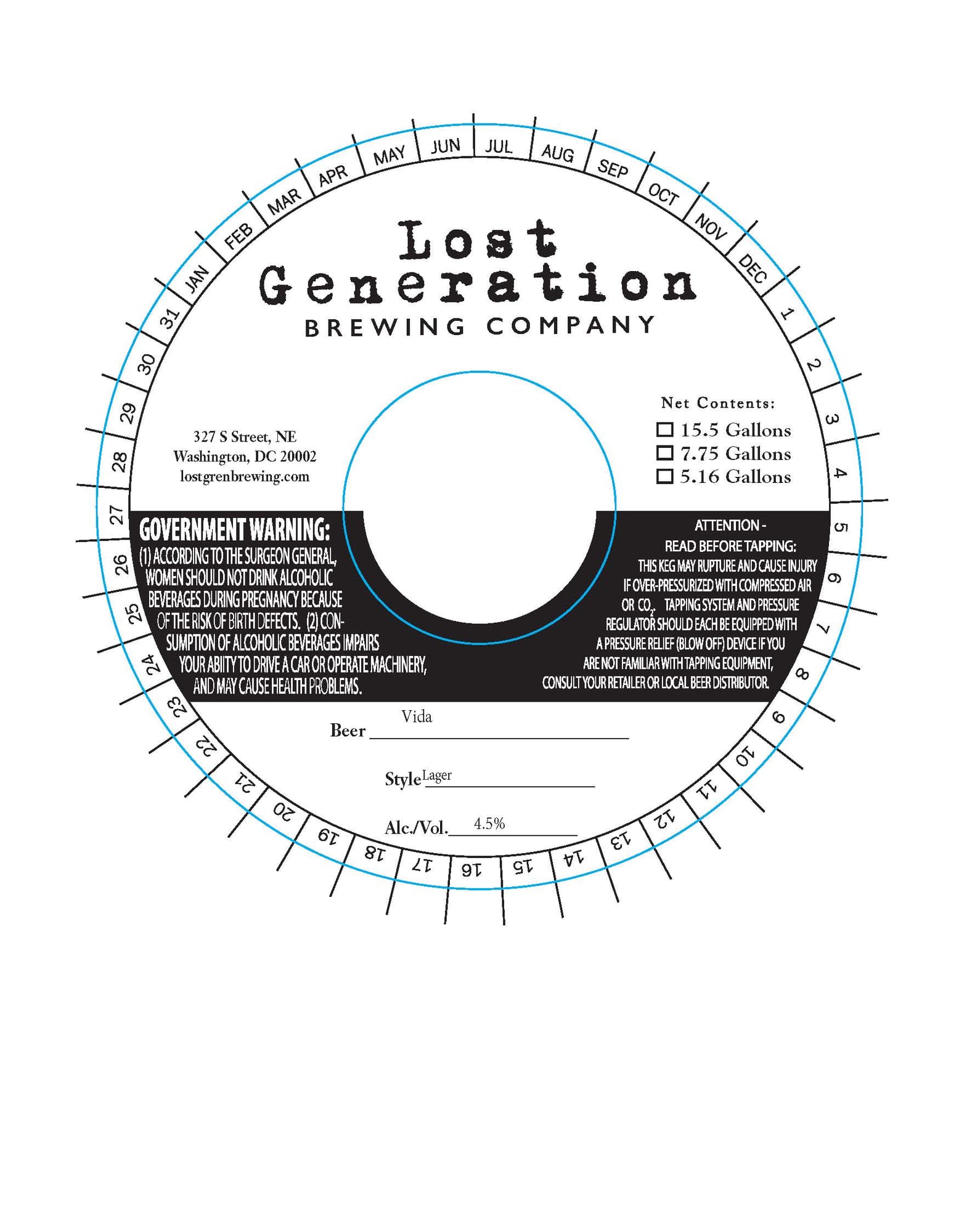 Vida by Lost Generation Brewing Company - beer label
