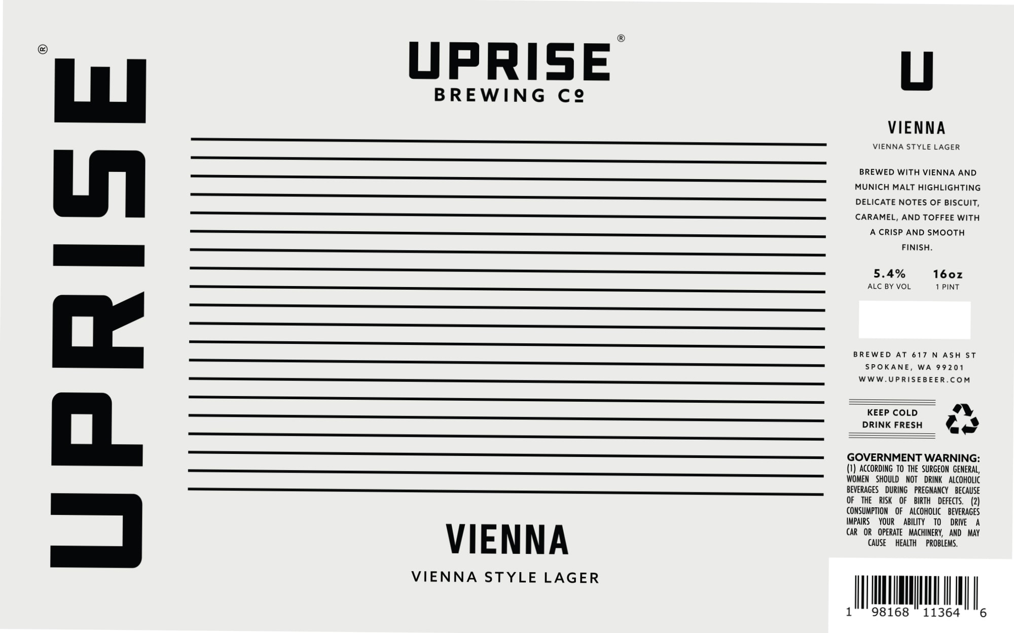 Vienna Lager by Uprise Brewing Co. - beer label
