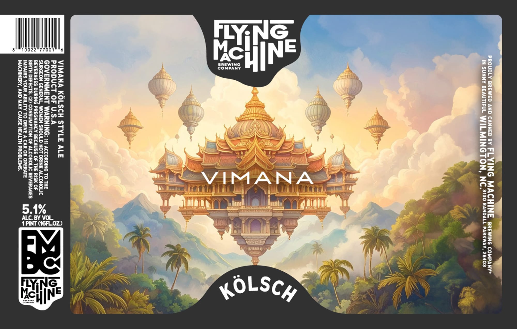 Vimana Kölsch by Flying Machine Brewing Company - beer label