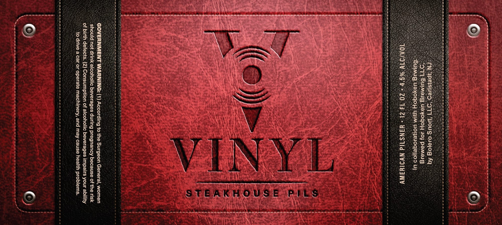 Vinyl Steakhouse Pils by Hoboken Brewing - beer label