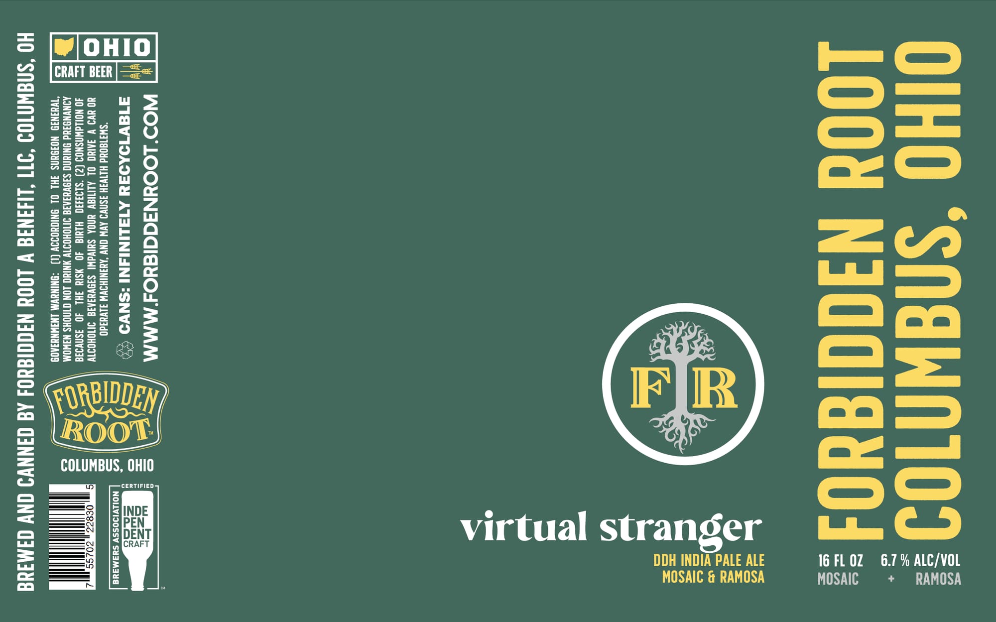 Virtual Stranger by Forbidden Root - beer label