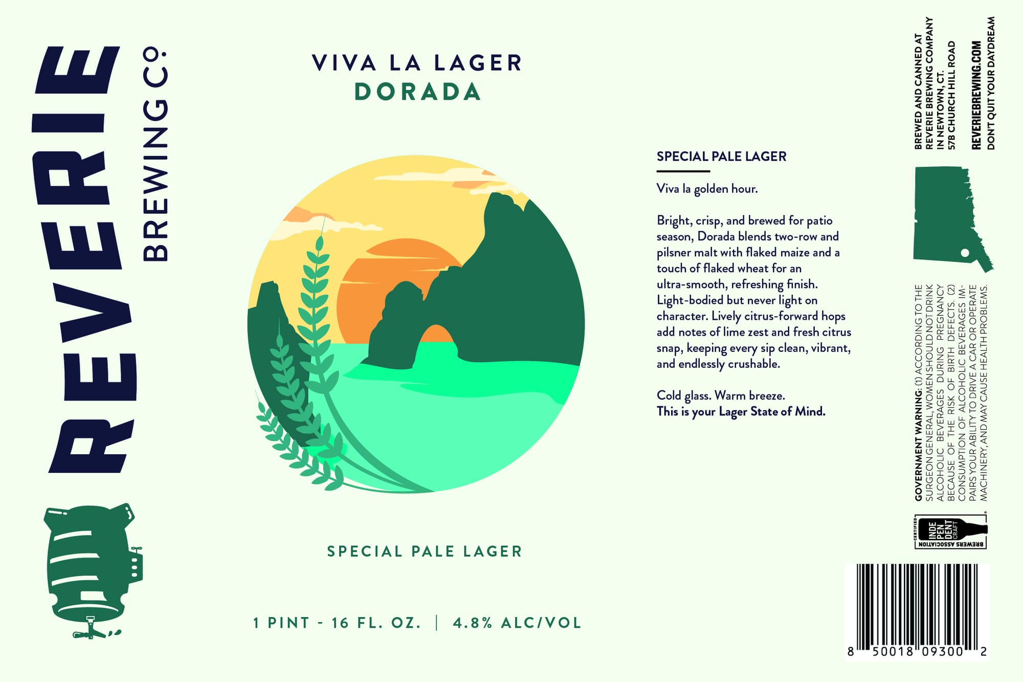 Viva La Lager Dorada by Reverie Brewing Co. - beer label
