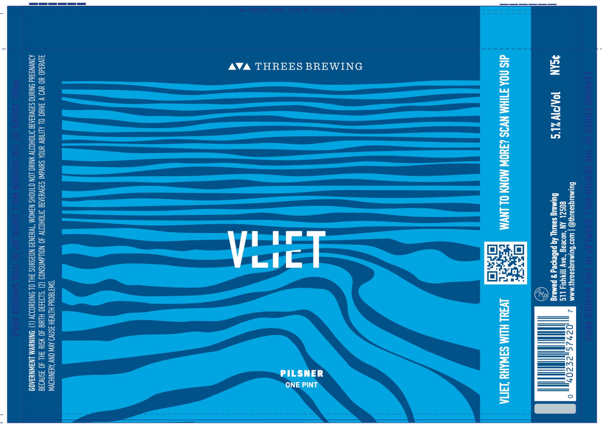 Vliet by Threes Brewing - beer label