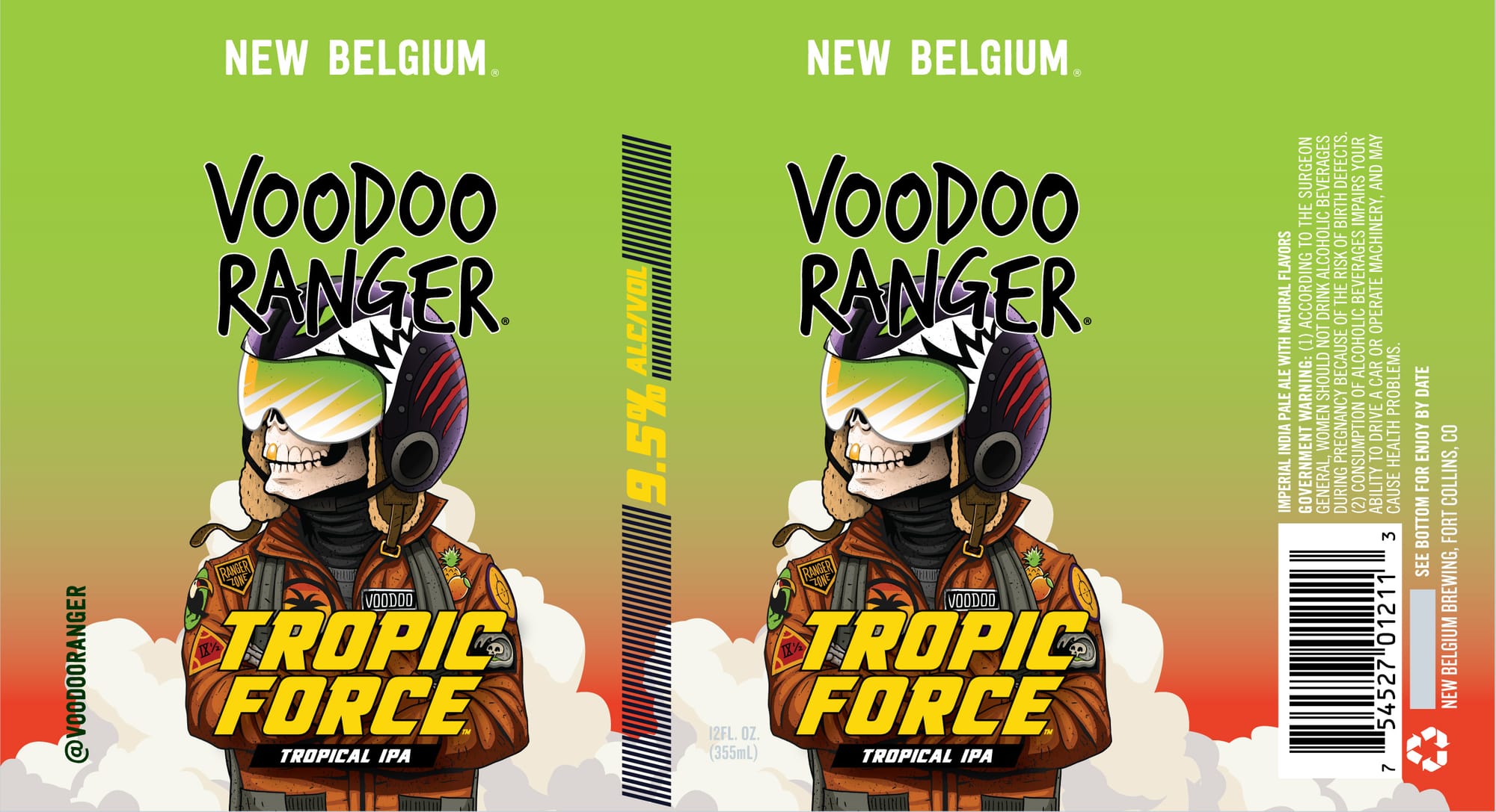 Voodoo Ranger Tropic Force by New Belgium Brewing - beer label