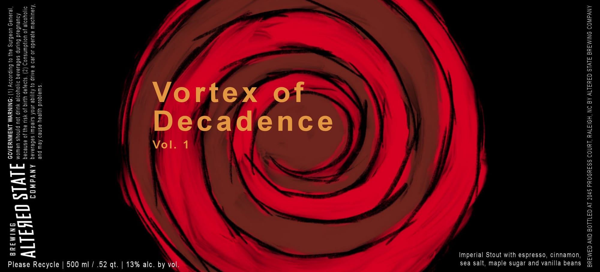 Vortex of Decadence Vol. 1 by Altered State Brewing Company - beer label