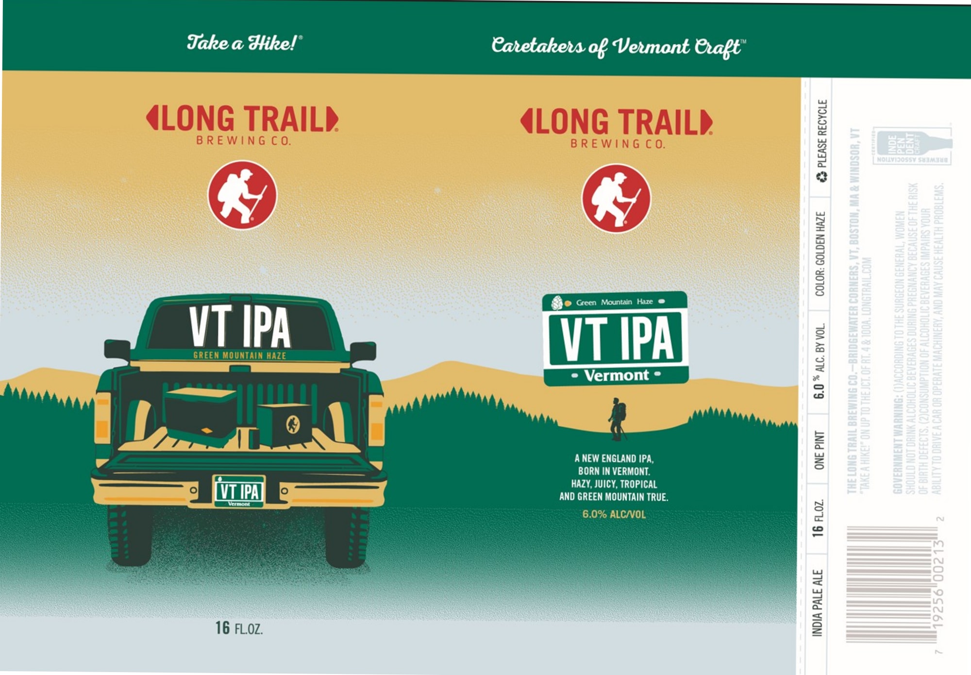 VT IPA by Long Trail Brewing Co. - beer label