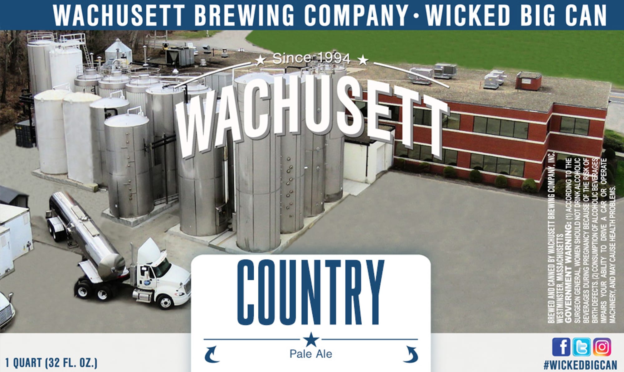 Wicked Big Can Country Pale Ale by Wachusett Brewing Company - beer label