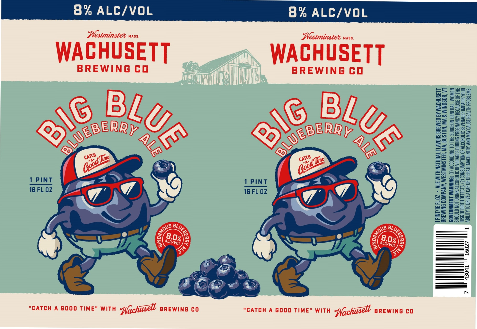 Big Blue Blueberry Ale by Wachusett Brewing Co. - beer label