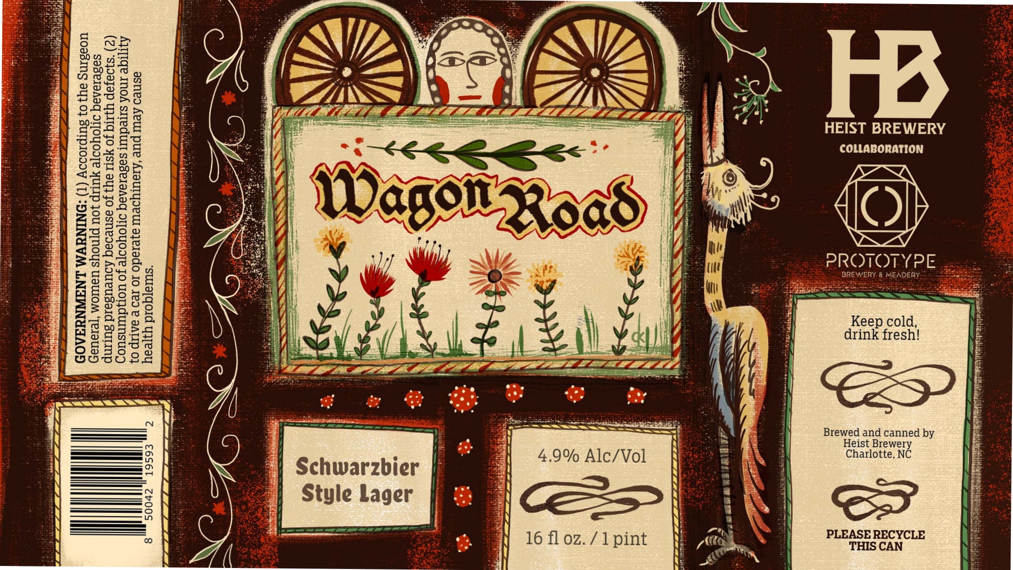 Wagon Road by Heist Brewery - beer label