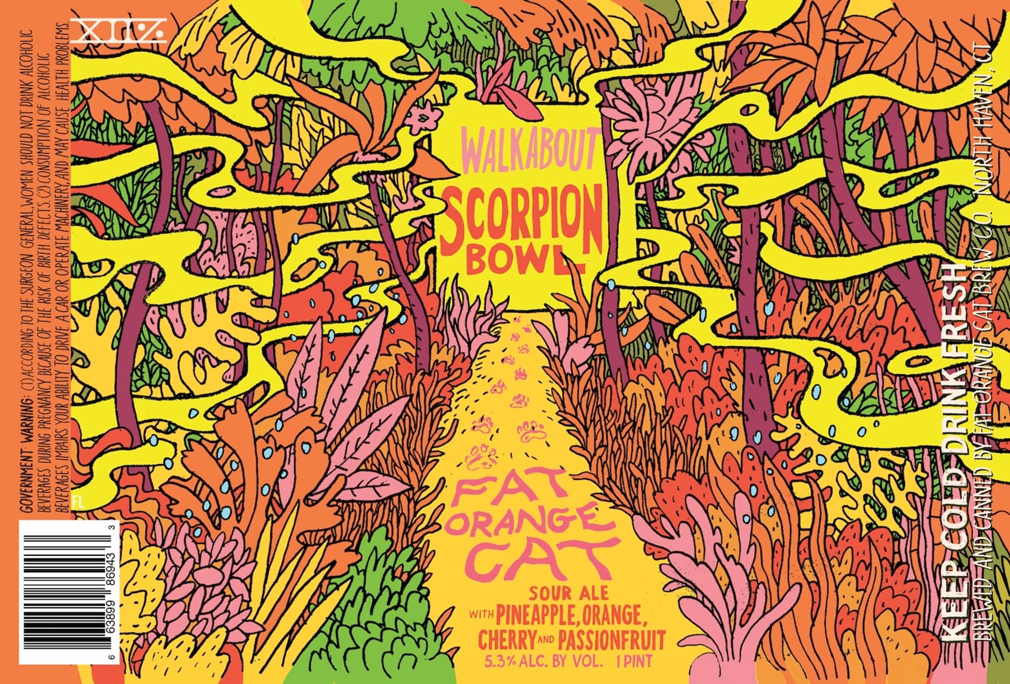 Walkabout Scorpion Bowl by Fat Orange Cat Brew Co. - beer label