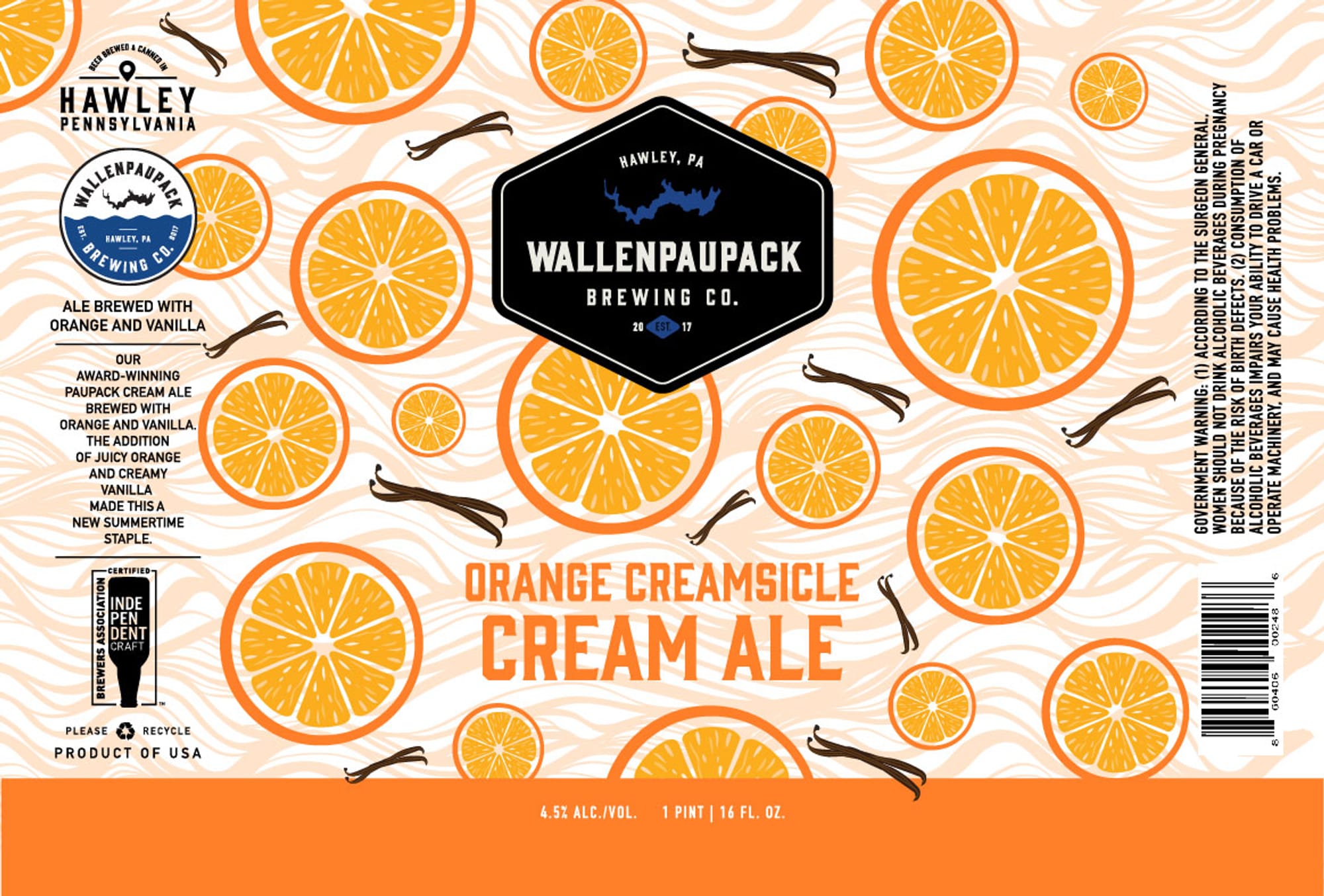 Wallenpaupack Cream Ale by Hawley Brewing Co. - beer label