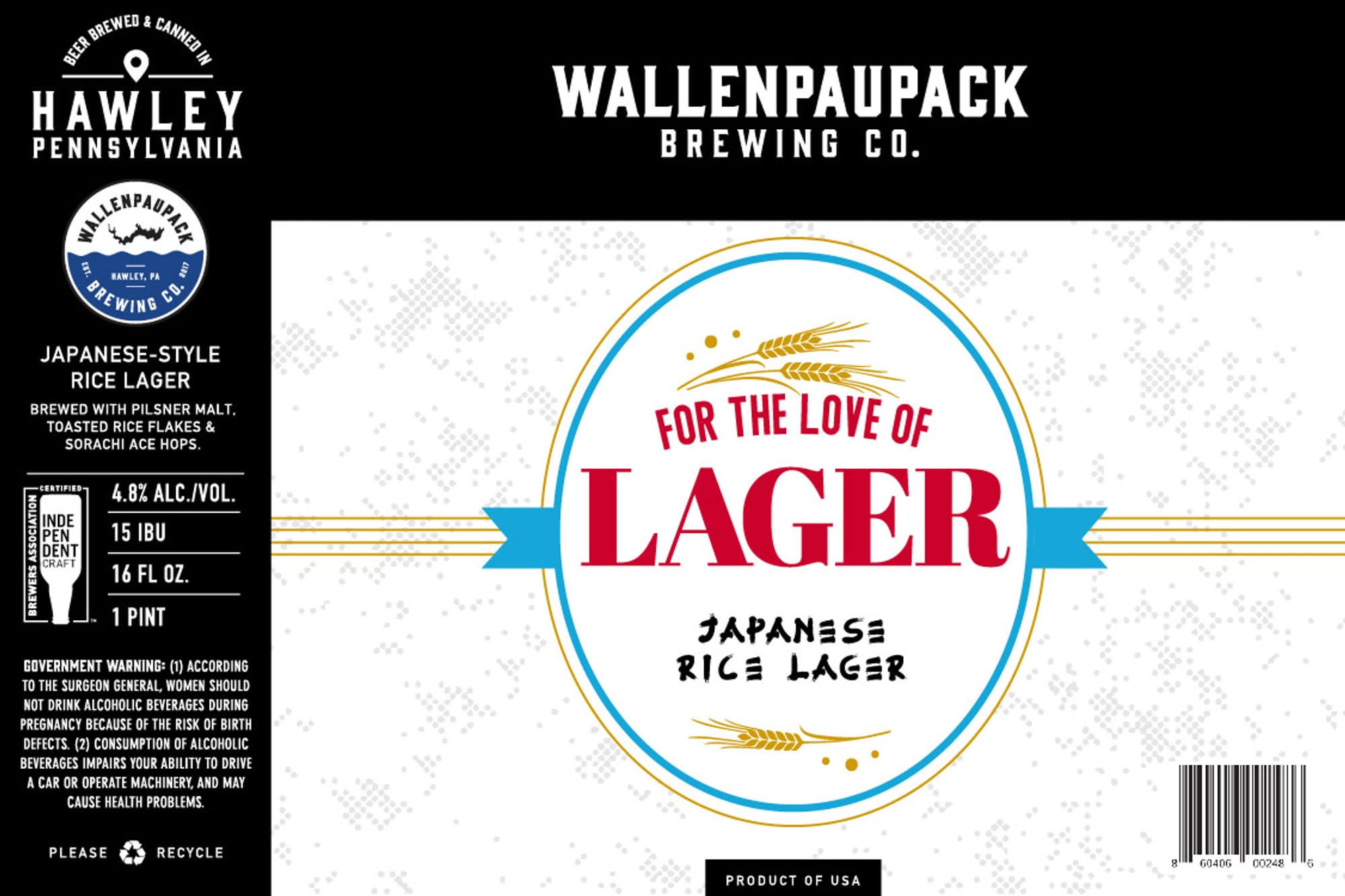 Japanese-Style Rice Lager by Wallenpaupack Brewing Co. - beer label