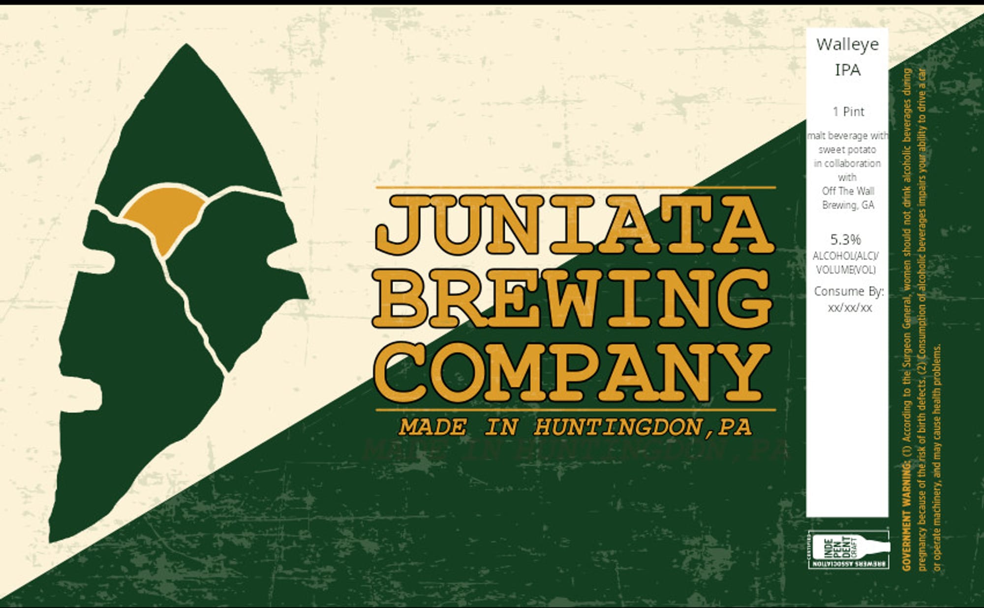 Walleye IPA by Juniata Brewing Company - beer label