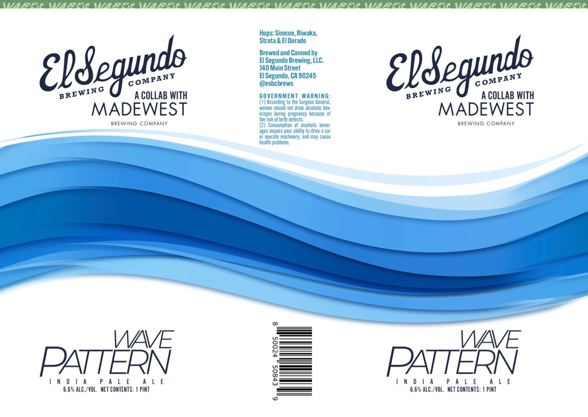 Wave Pattern by El Segundo Brewing Company - beer label