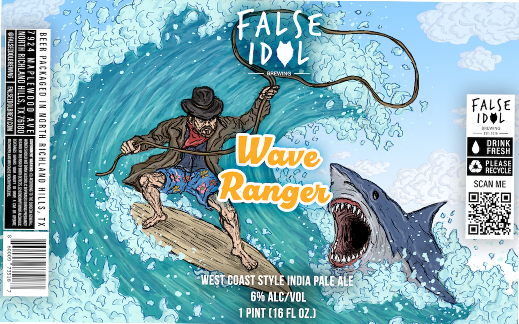 Wave Ranger by False Idol Brewing - beer label