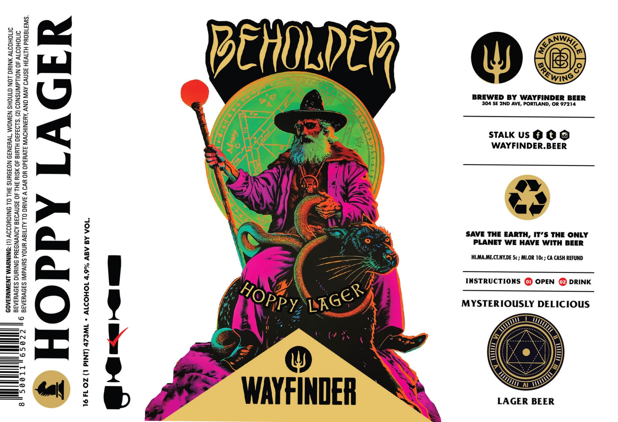 Hoppy Lager by Wayfinder Brewing - beer label