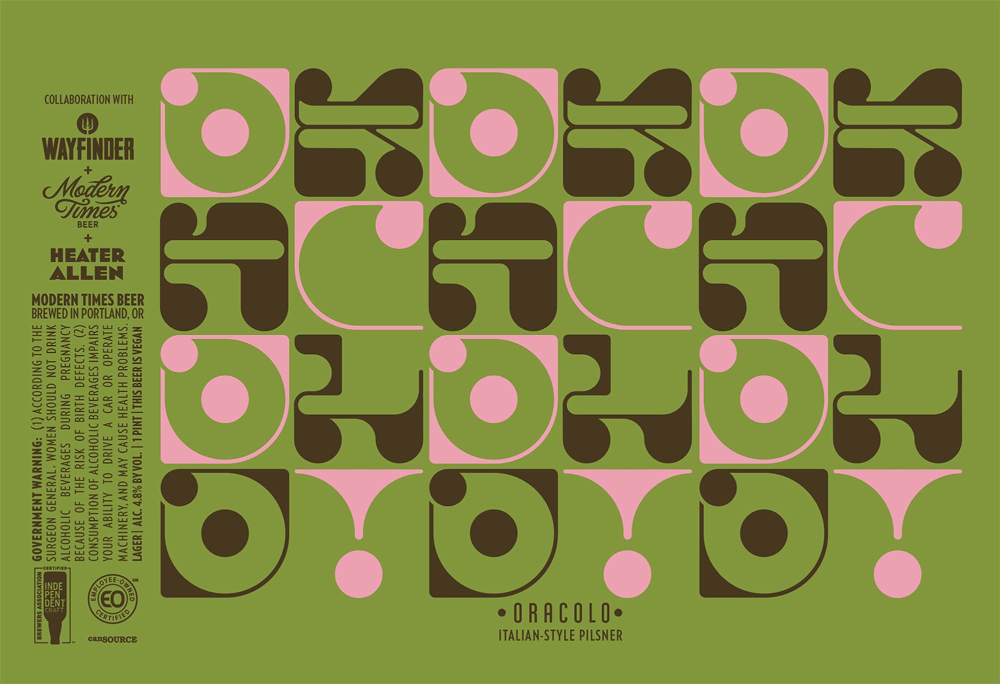 Oracolo Italian-Style Pilsner by Wayfinder + Modern Times - beer label