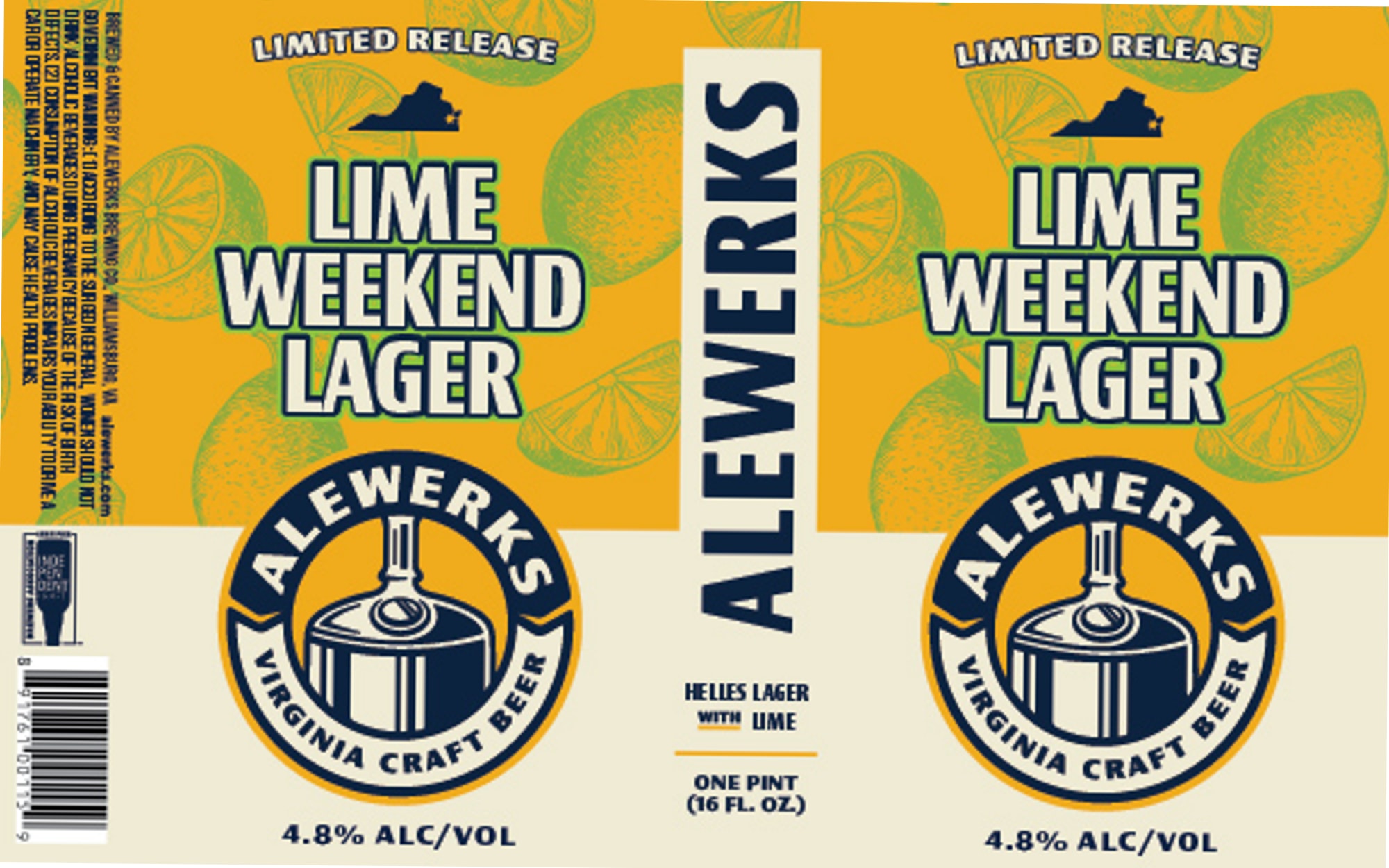 Weekend Lager by Alewerks Brewing Company - beer label