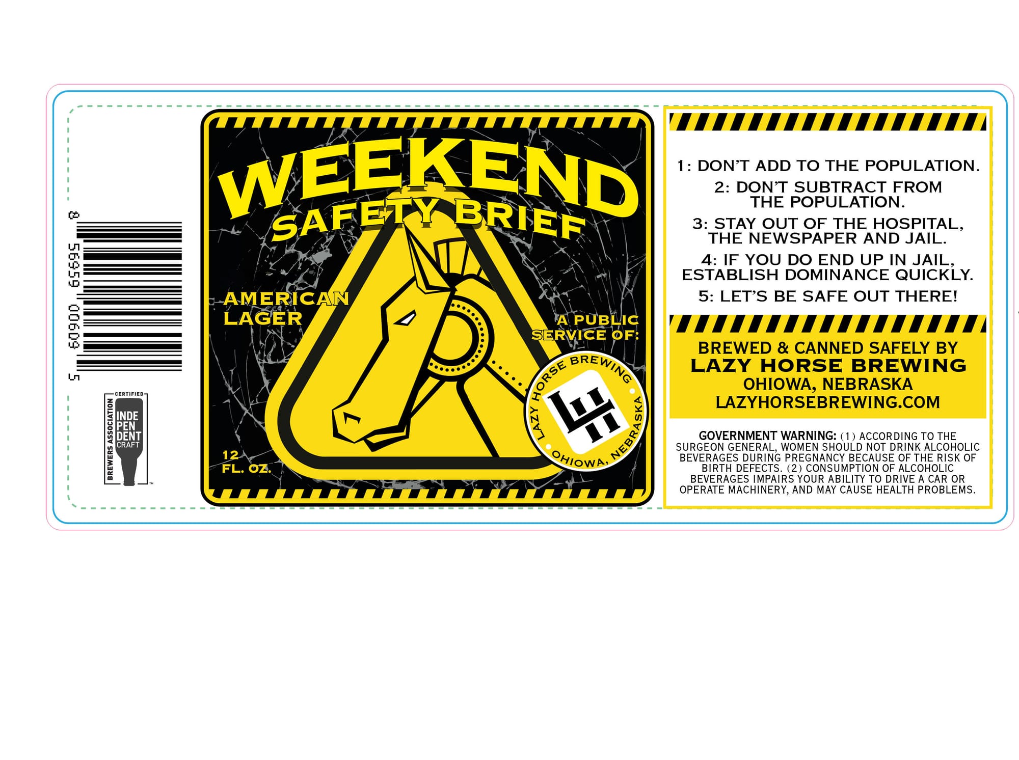 Weekend Safety Brief by Lazy Horse Brewing - beer label