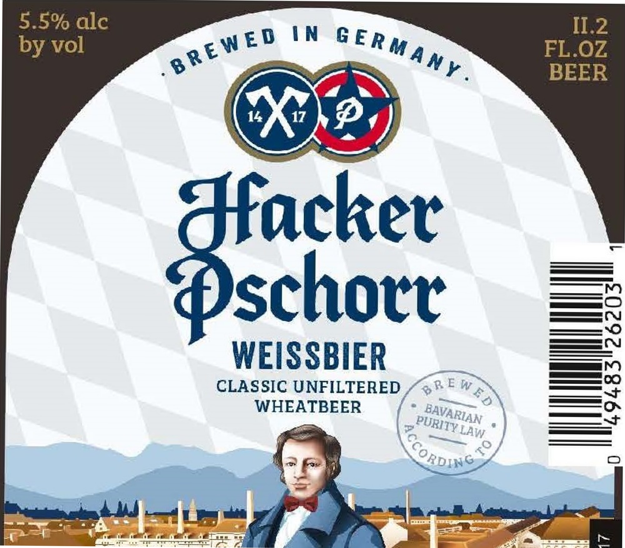 Weissbier by Hacker-Pschorr - beer label