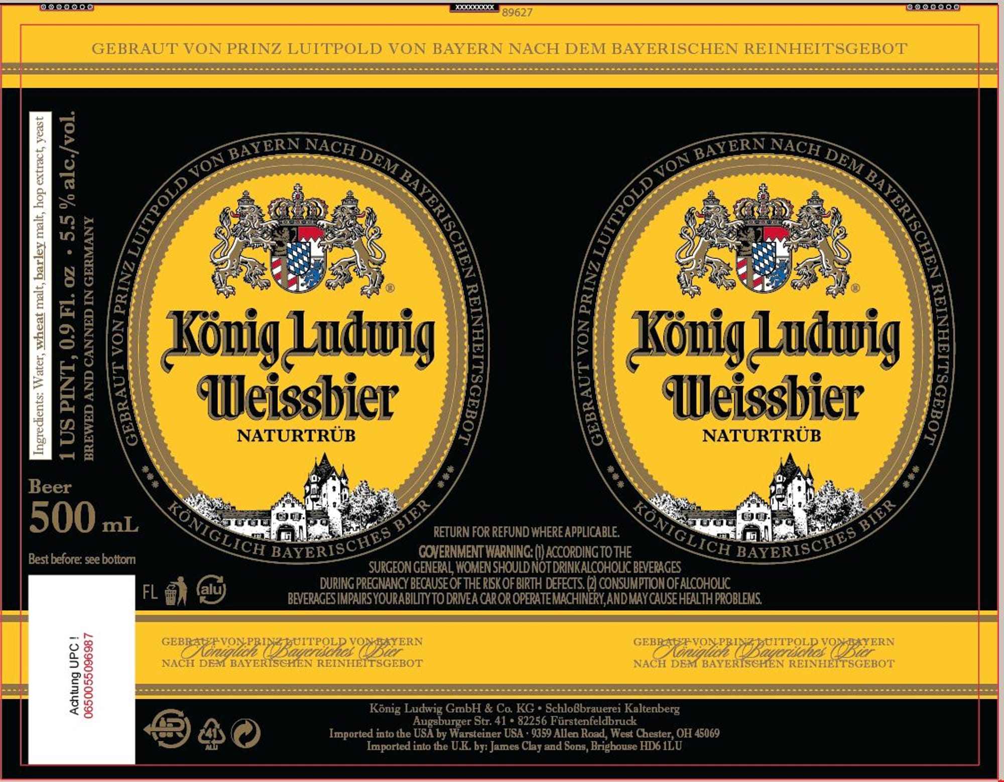 Weissbier by König Ludwig - beer label