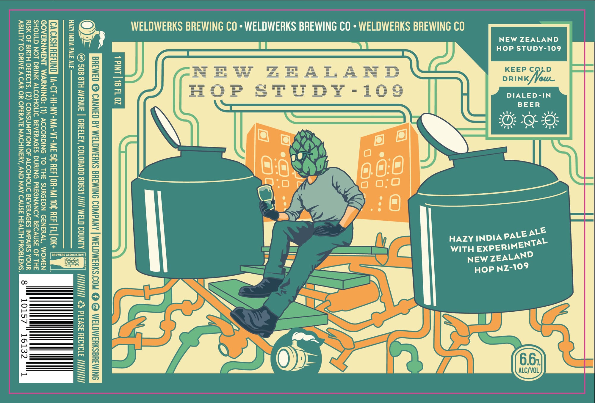 New Zealand Hop Study-109 by Weldwerks Brewing Co. - beer label