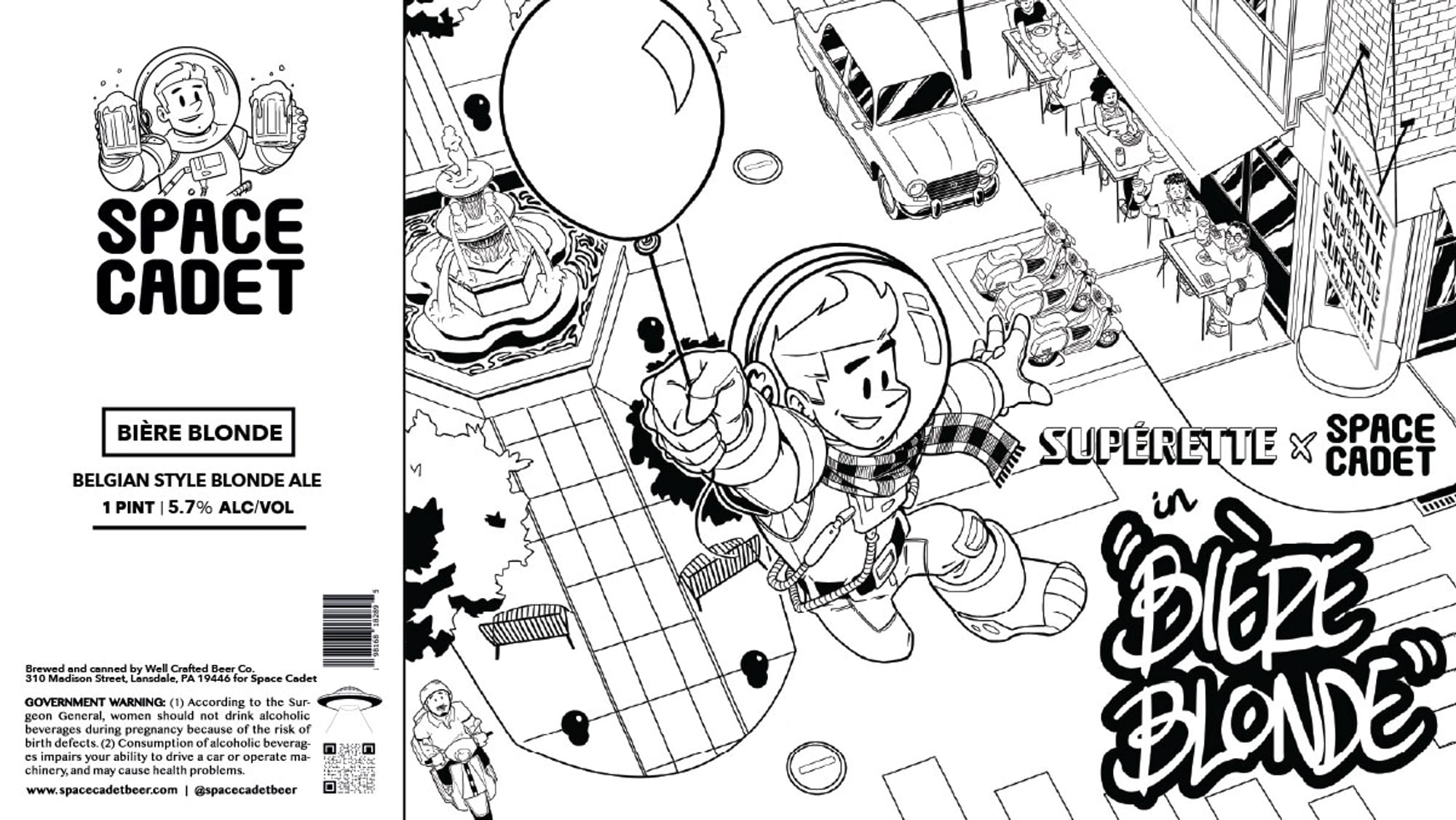 Space Cadet Bière Blonde by Well Crafted Beer Co. - beer label