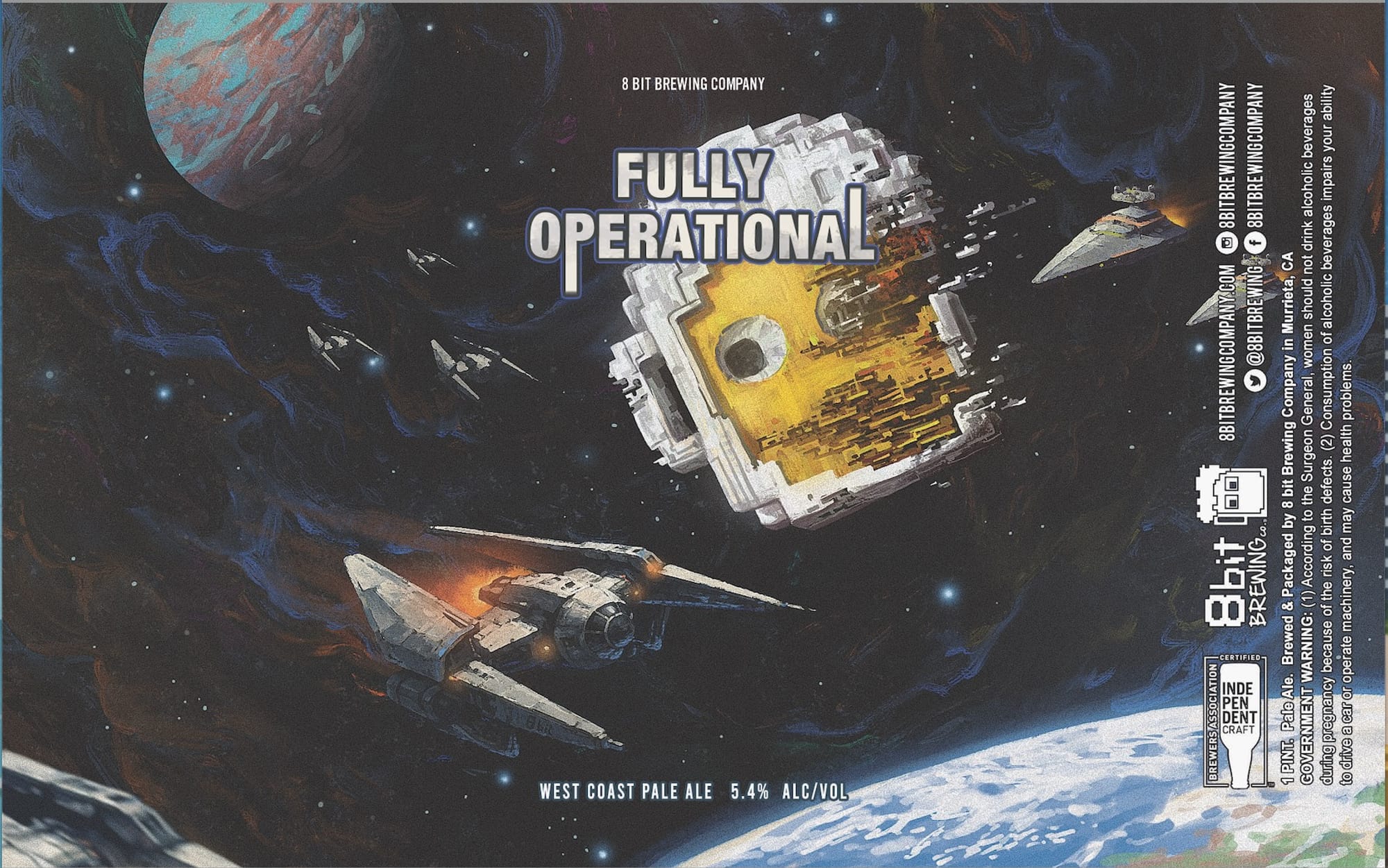 Fully Operational by 8 Bit Brewing Company - beer label