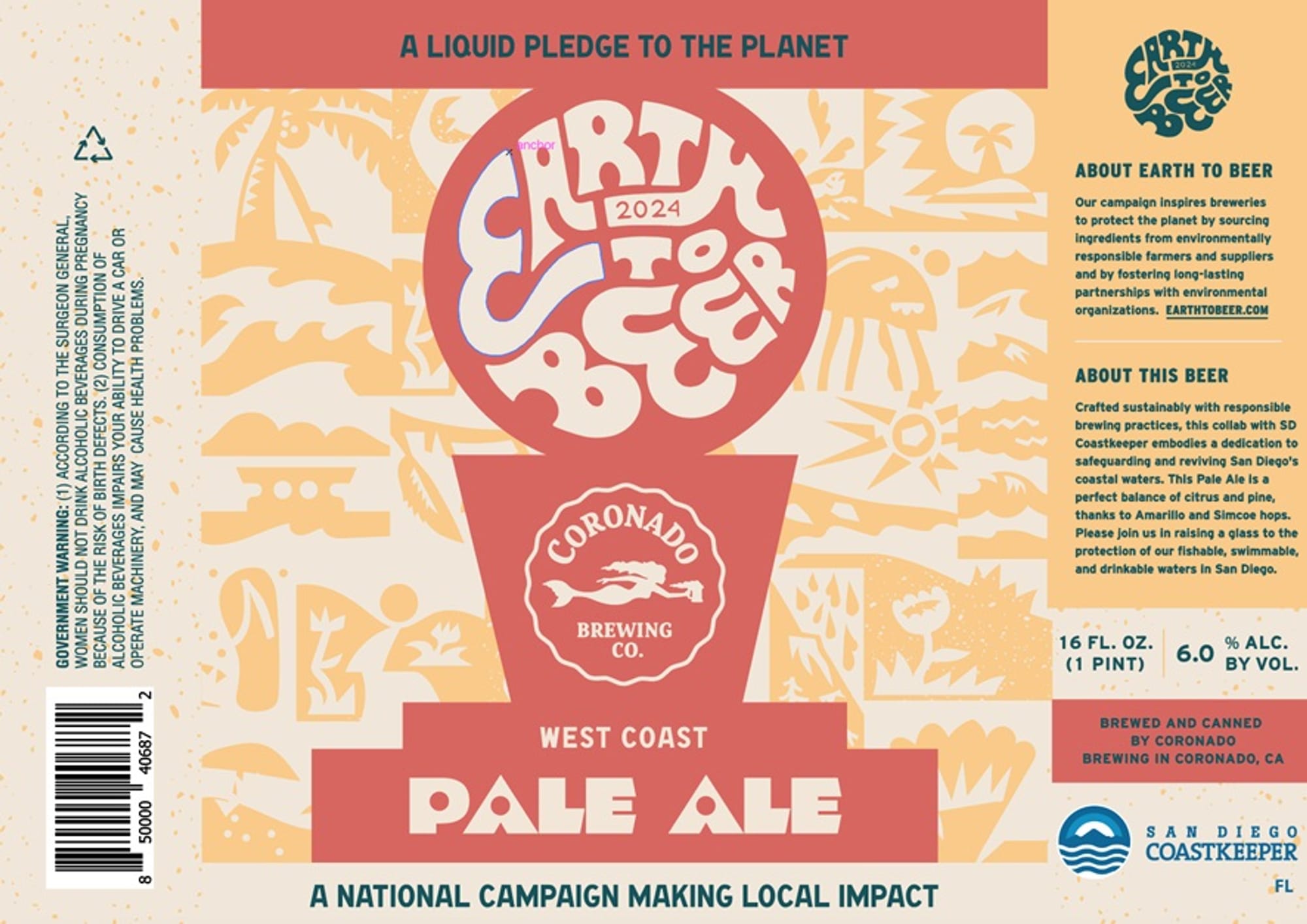 West Coast Pale Ale by Coronado Brewing Co. - beer label