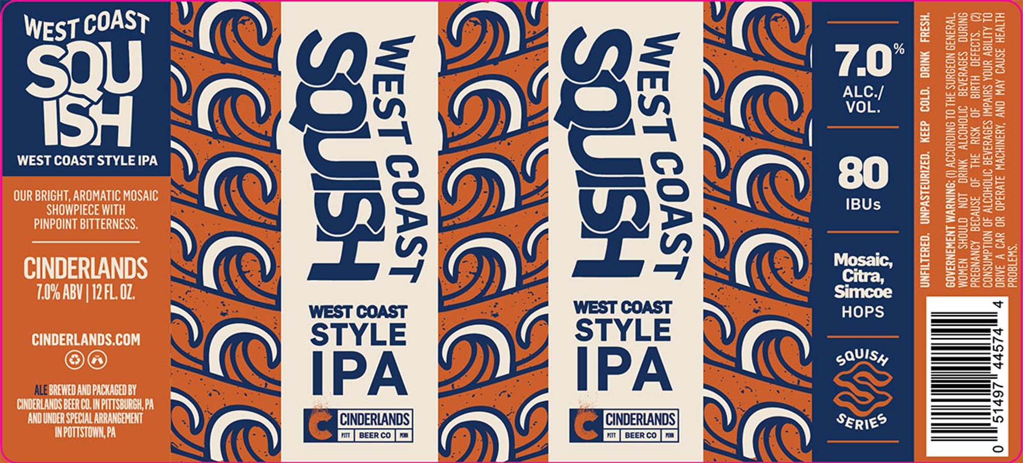 West Coast Squish by Cinderlands Brew Co. - beer label