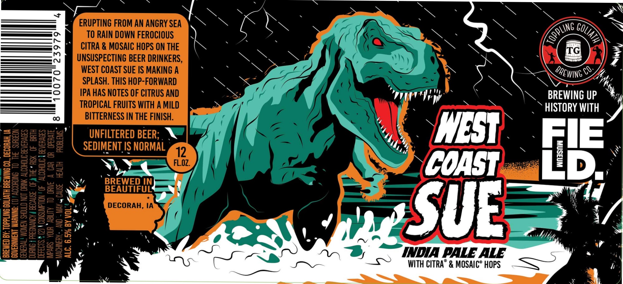West Coast Sue by Toppling Goliath Brewing Co. - beer label