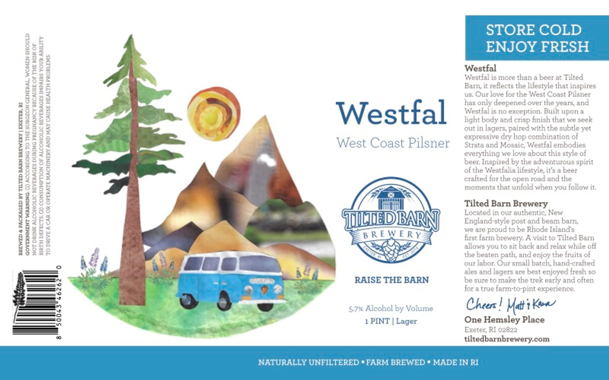 Westfal by Tilted Barn Brewery - beer label