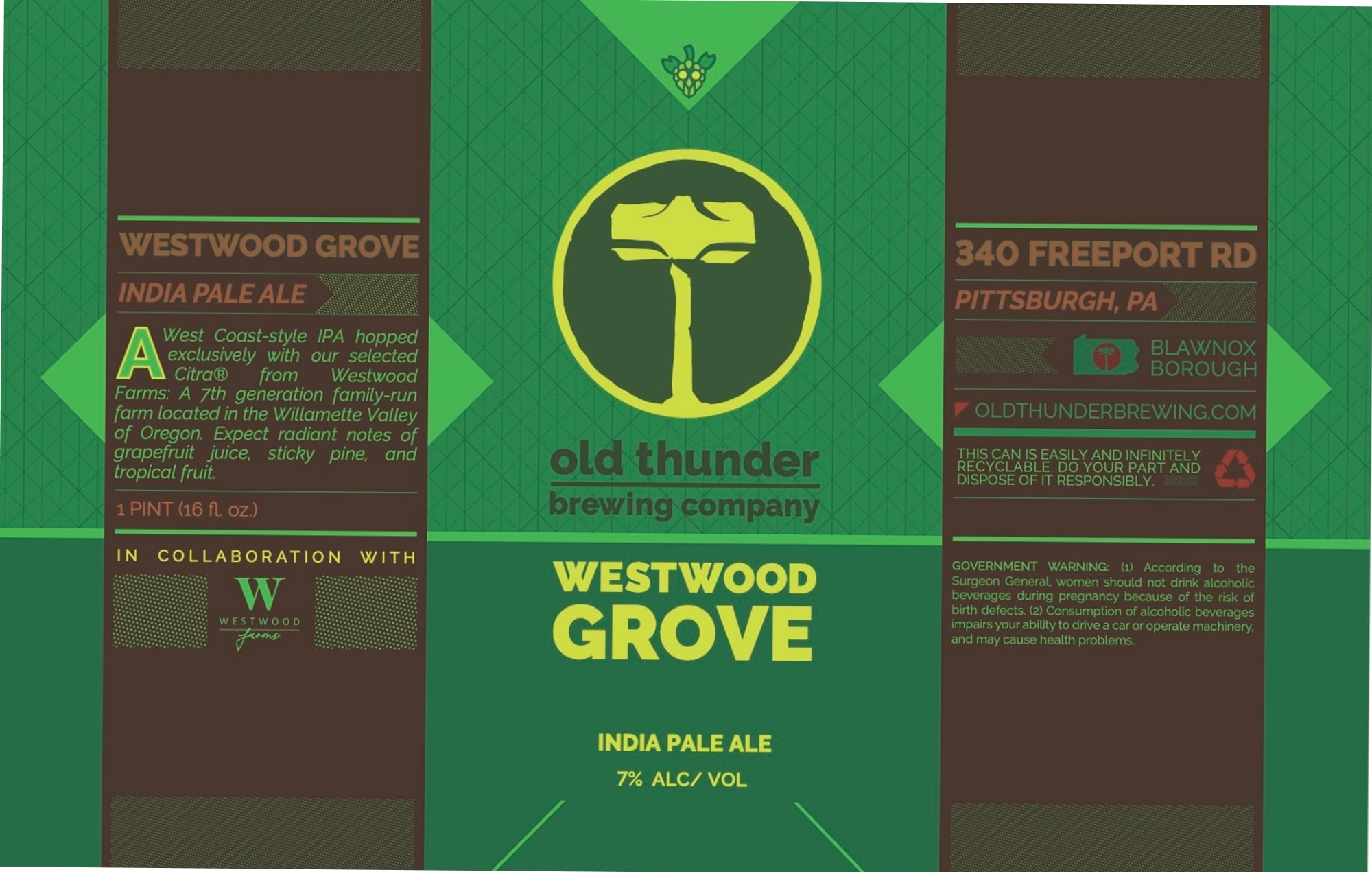 Westwood Grove by Old Thunder Brewing Company - beer label