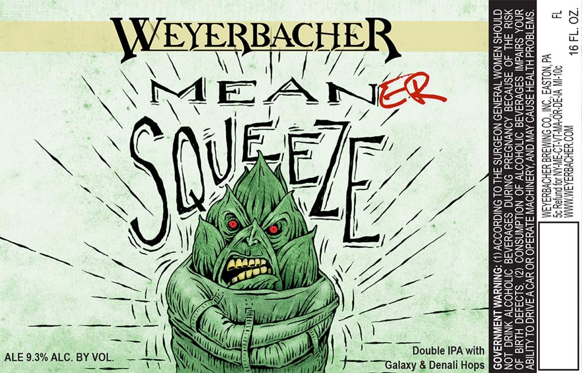 Meaner Squeeze by Weyerbacher - beer label