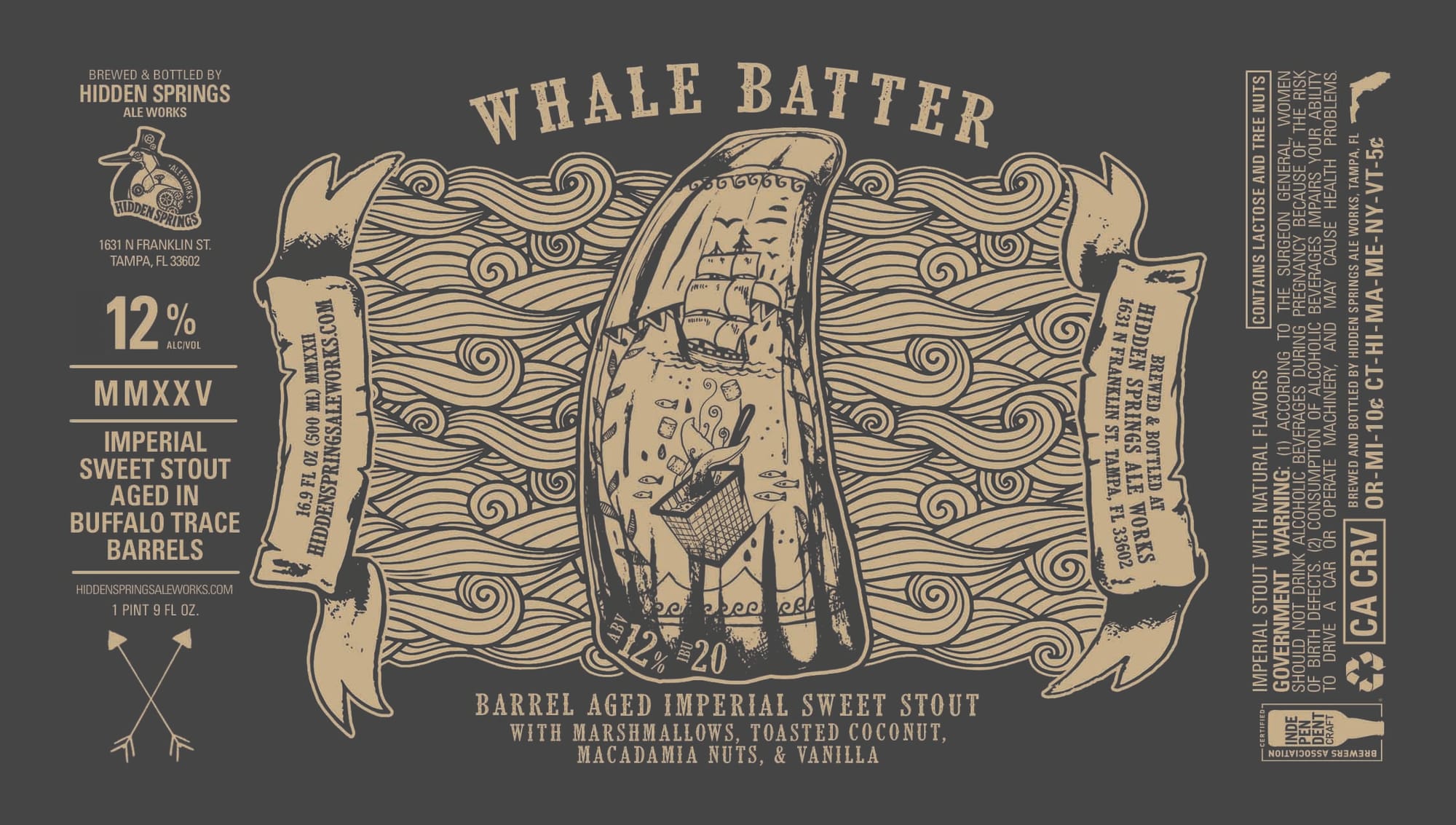 Whale Batter by Hidden Springs Ale Works - beer label