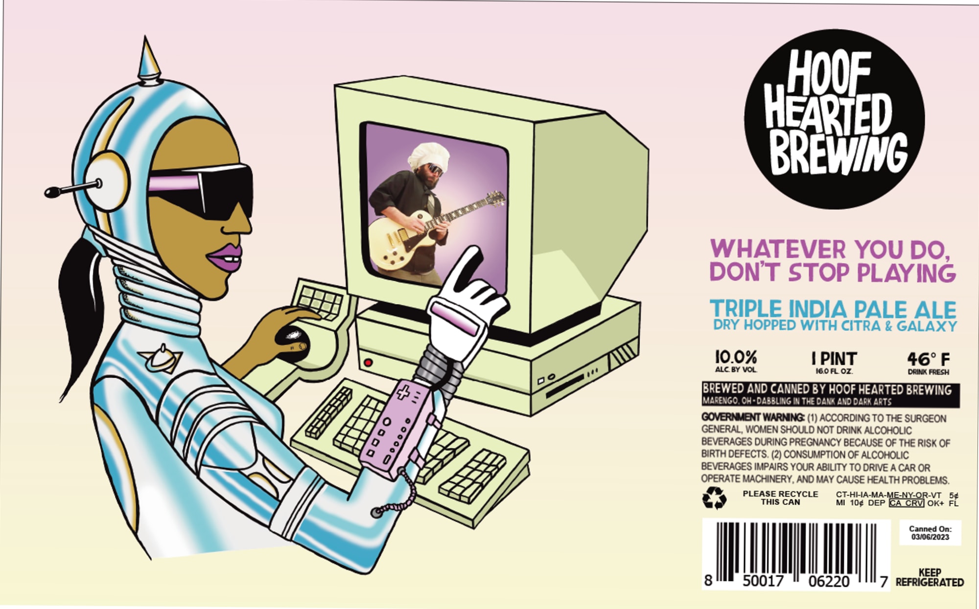 Whatever You Do, Don't Stop Playing by Hoof Hearted Brewing - beer label