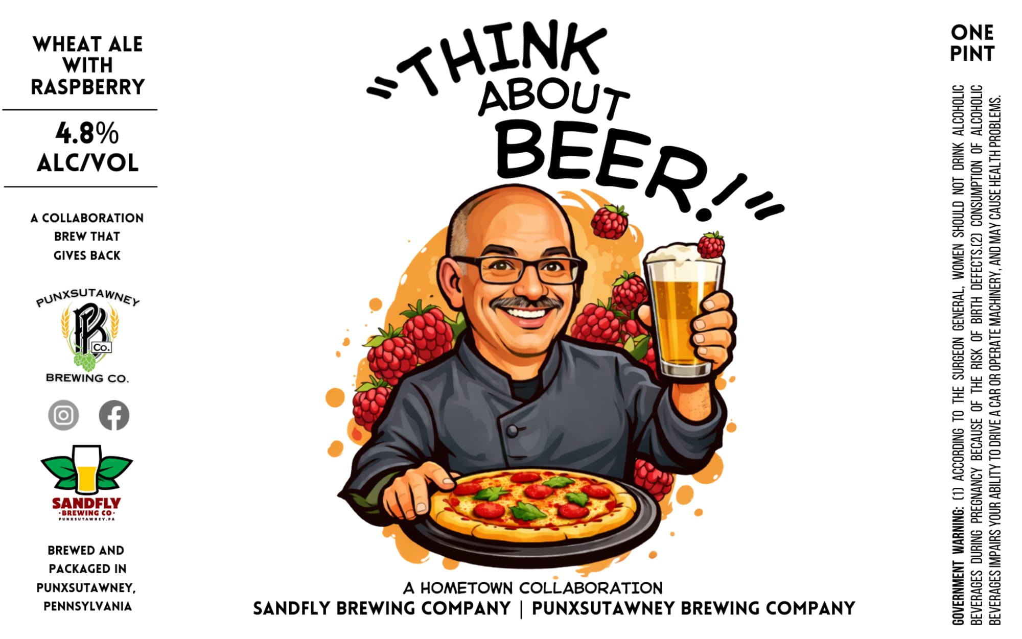 Wheat Ale with Raspberry by Sandfly Brewing Company - beer label