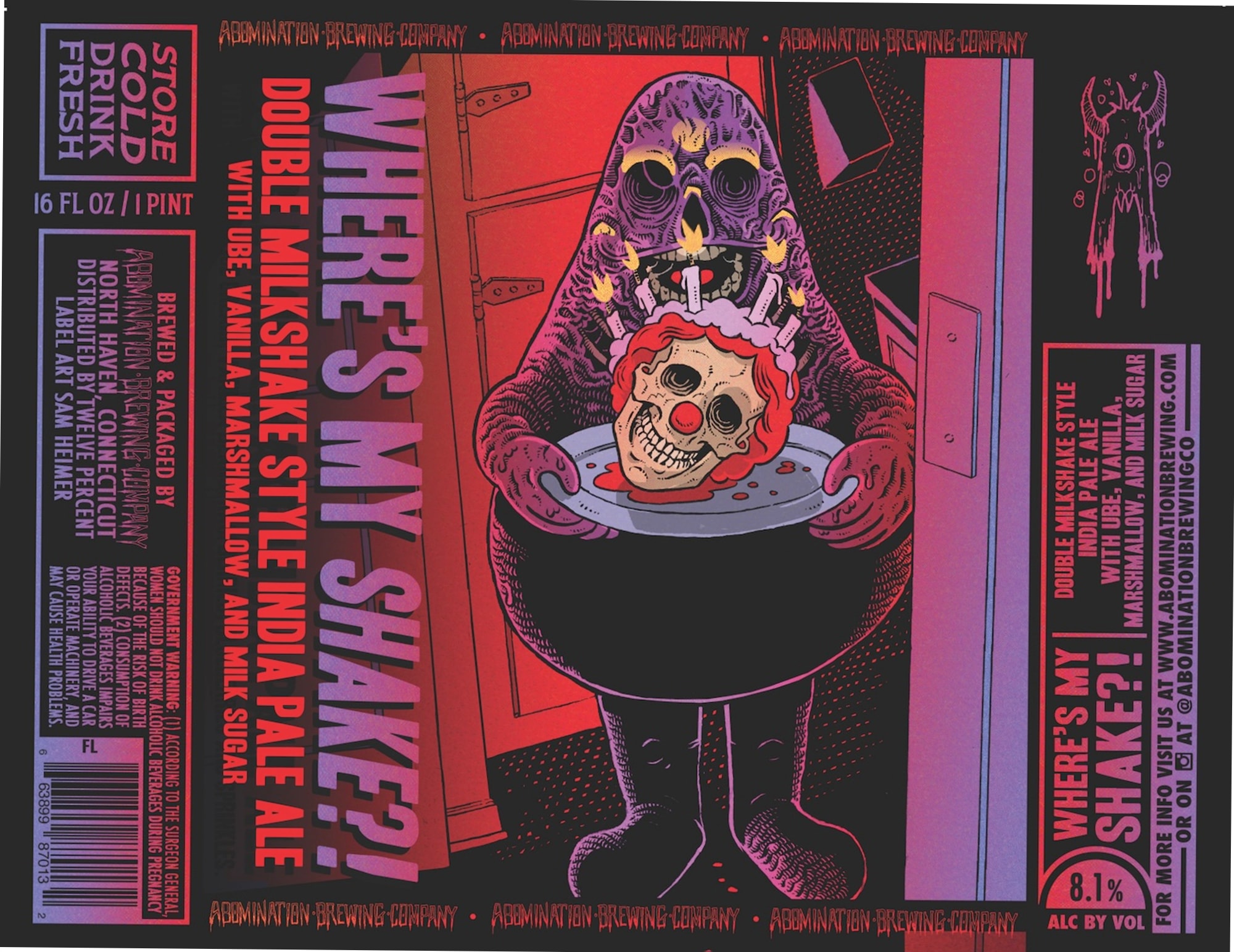 Where’s My Shake? by Abomination Brewing Company - beer label