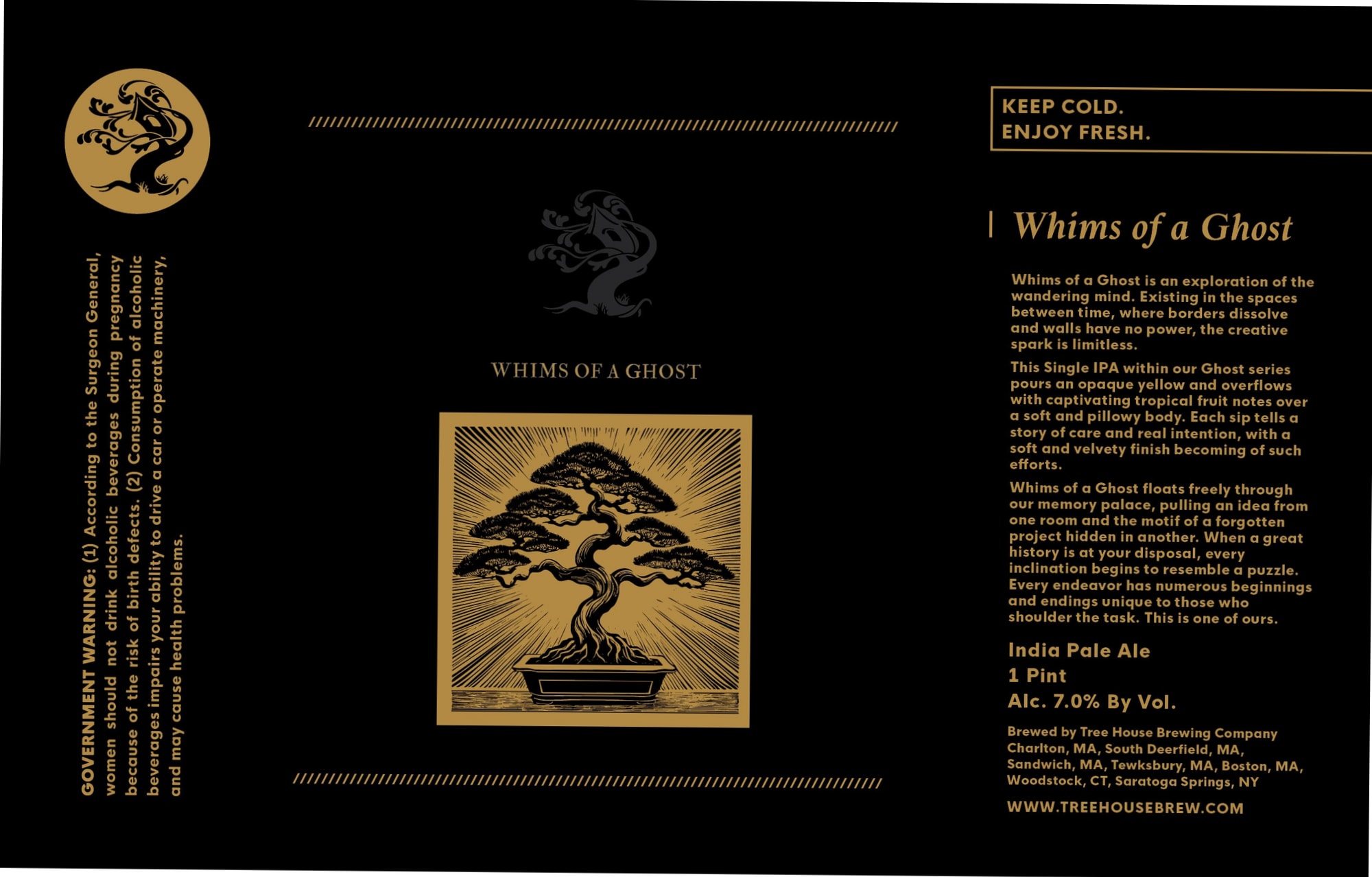 Whims of a Ghost by Tree House Brewing Company - beer label