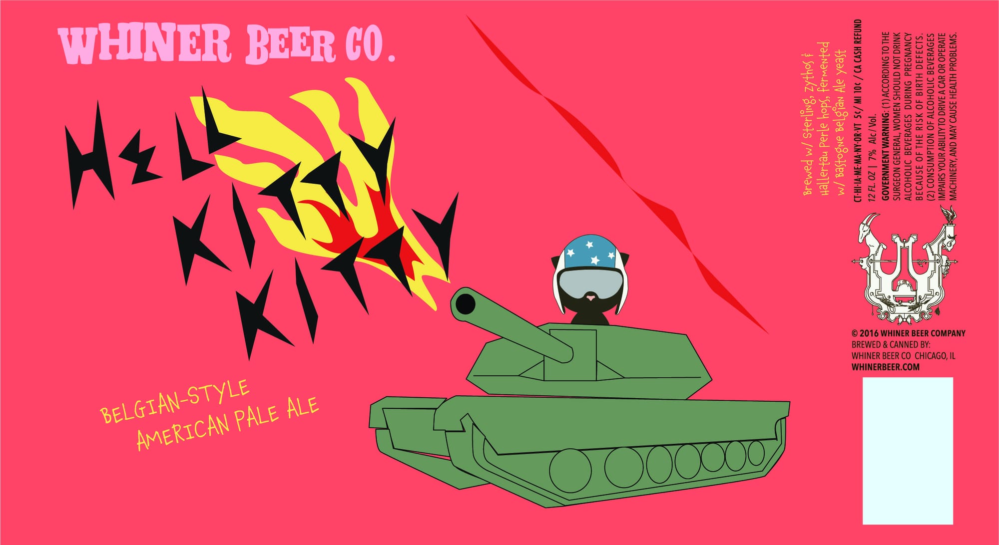 Belgian-Style American Pale Ale by Whiner Beer Co. - beer label