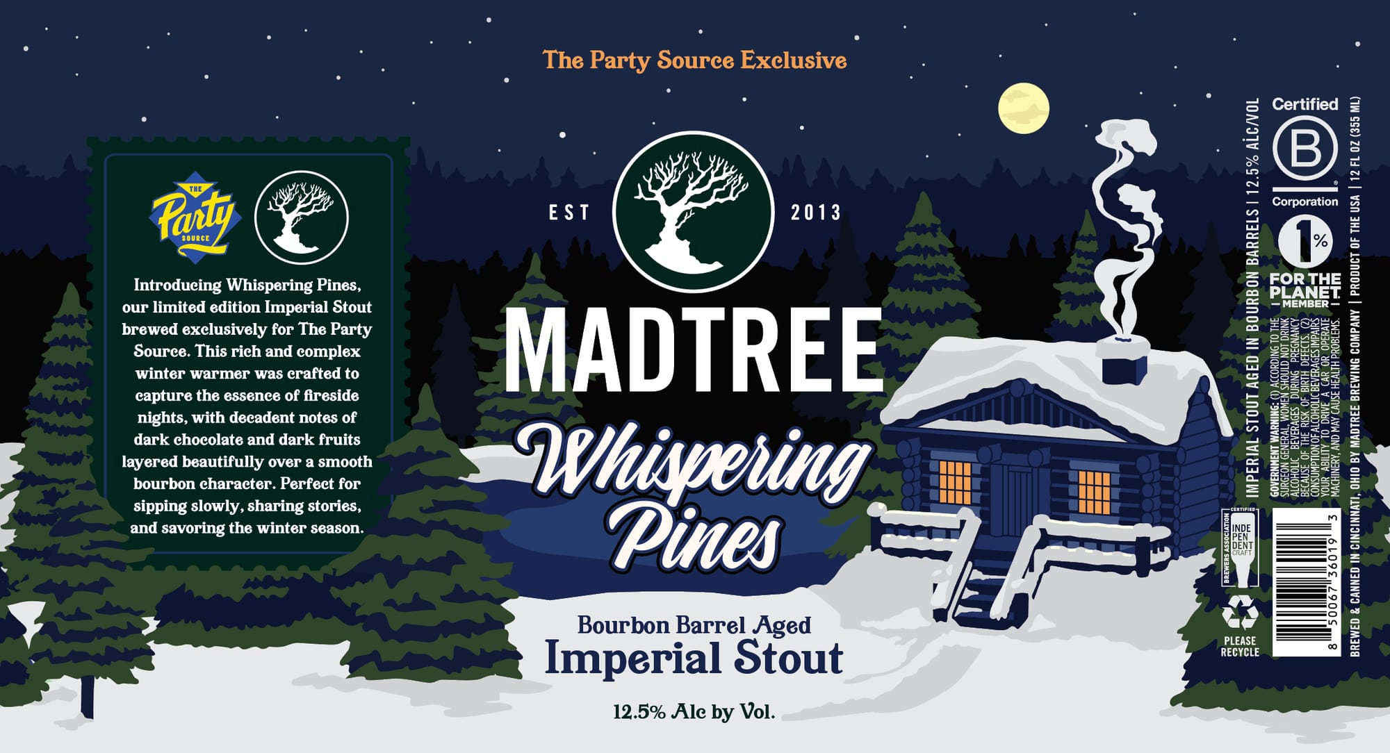 Whispering Pines by MadTree Brewing - beer label