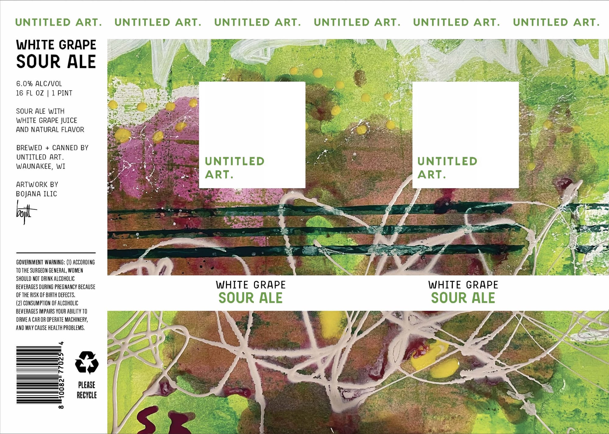 White Grape Sour Ale by Untitled Art. - beer label